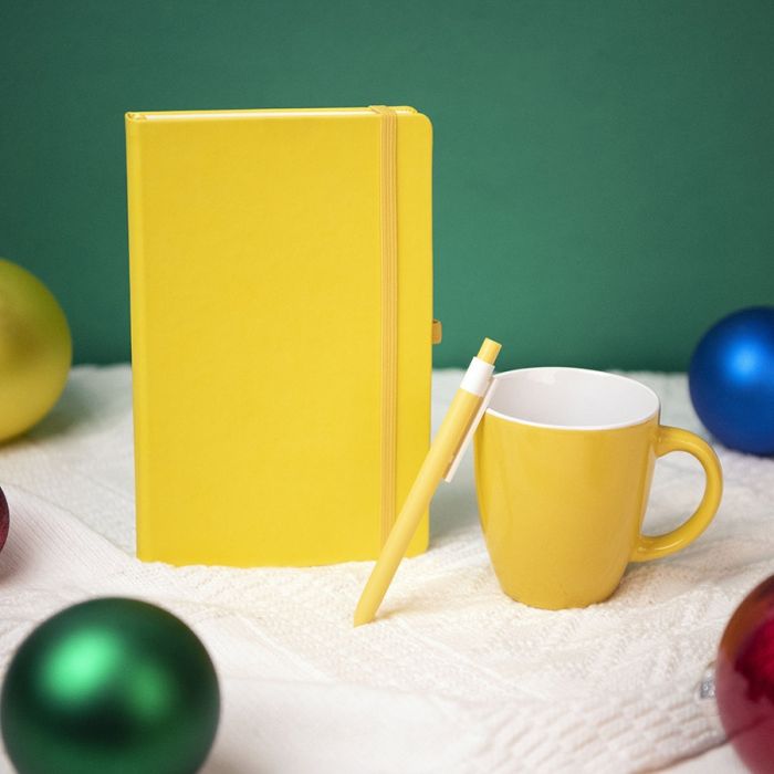 Подарочный набор HAPPINESS: блокнот, желтый