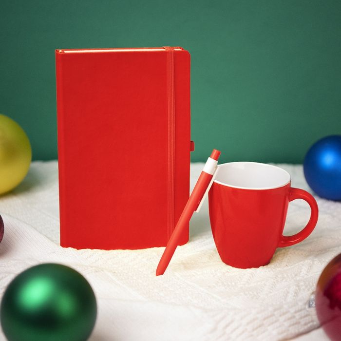 Подарочный набор HAPPINESS: блокнот, красный