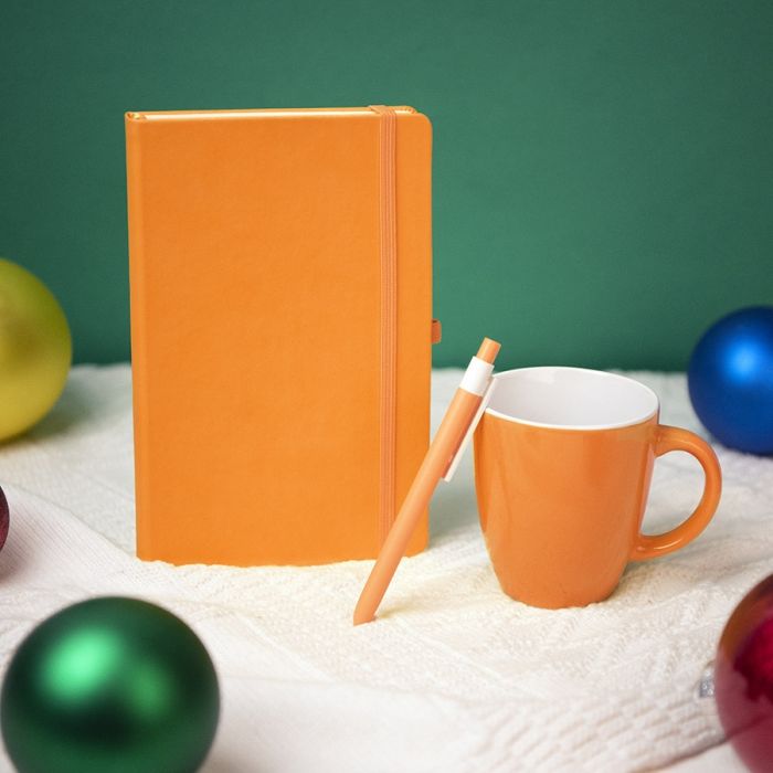 Подарочный набор HAPPINESS: блокнот, оранжевый