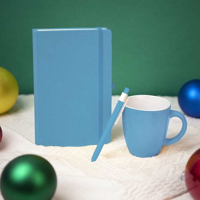 Подарочный набор HAPPINESS: блокнот, голубой