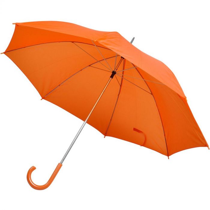 Зонт-трость с пластиковой ручкой, оранжевый