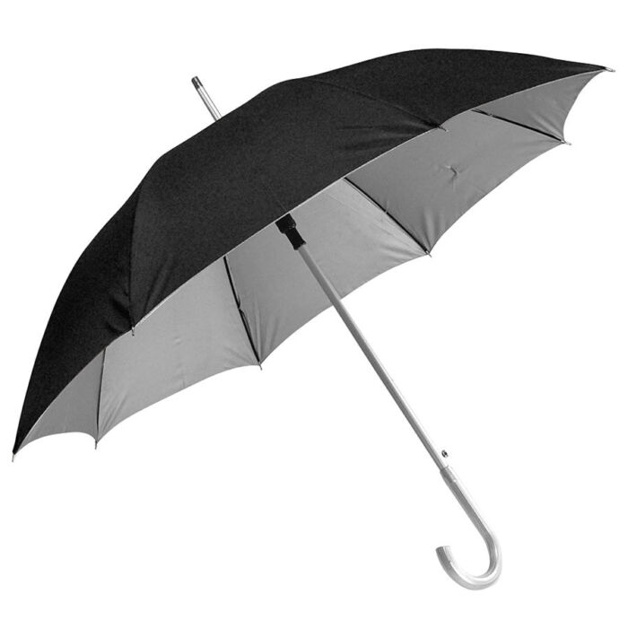 Зонт-трость SILVER, черный, серебристый