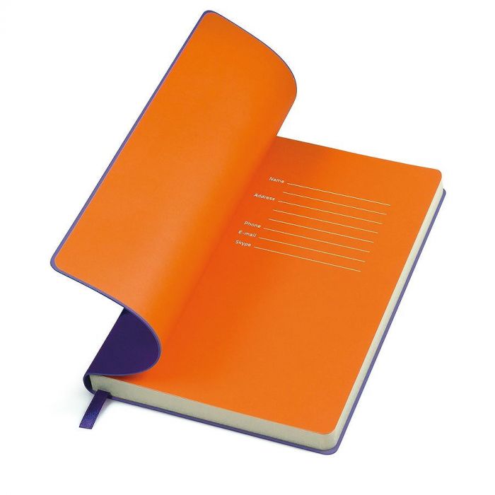 Бизнес-блокнот Funky А5, фиолетовый, оранжевый