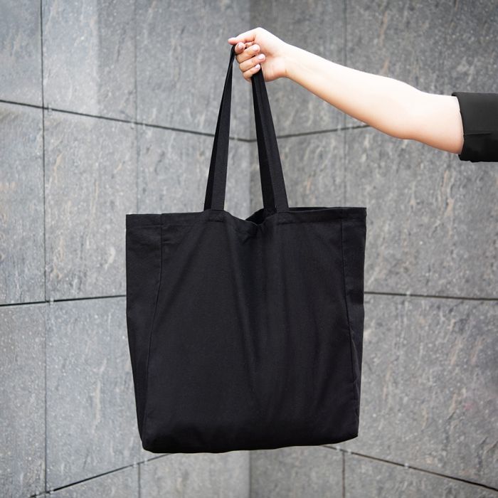 Большая сумка шоппер хлопковый MALL BIG 220, черный