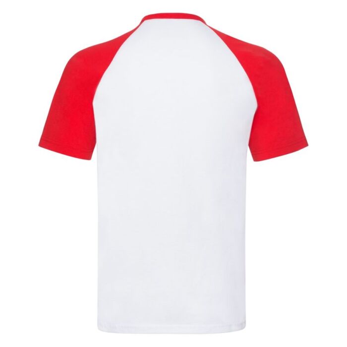 Футболка мужская SHORT SLEEVE BASEBALL T 160, красный, белый