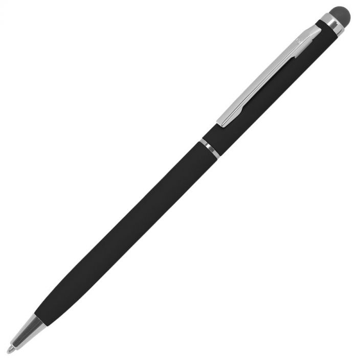 Ручка шариковая со стилусом TOUCHWRITER SOFT, черный, серебристый