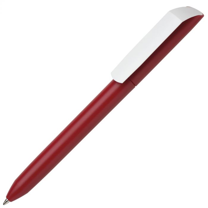 Ручка шариковая FLOW PURE с белым клипом, красный