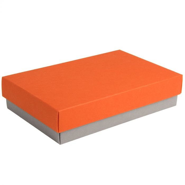 Коробка подарочная CRAFT BOX размер 17, серый, оранжевый