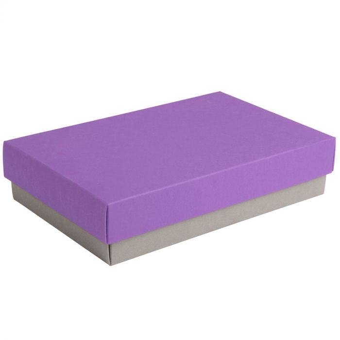 Коробка подарочная CRAFT BOX размер 17, серый, фиолетовый