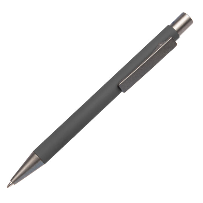 Ручка шариковая FACTOR, серый меланж, темно-серый