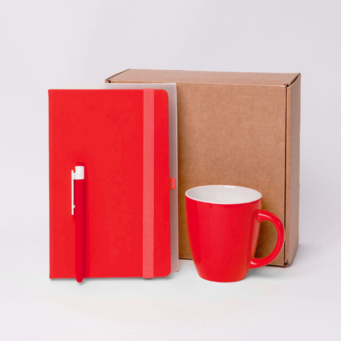 Подарочный набор JOY: блокнот, красный
