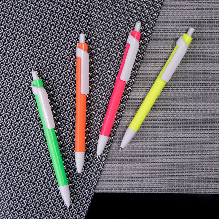 Ручка шариковая FORTE NEON, ярко-розовый, белый