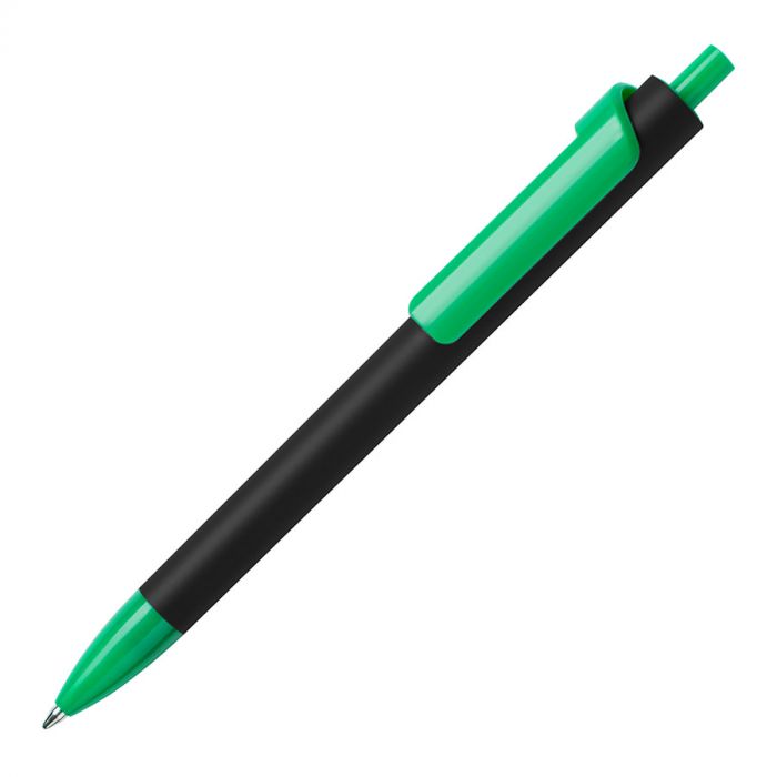 Ручка шариковая FORTE SOFT BLACK, черный, зеленый