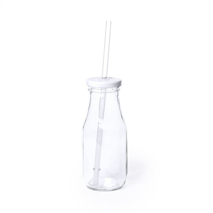 Бутылка ABALON с трубочкой, прозрачный, белый