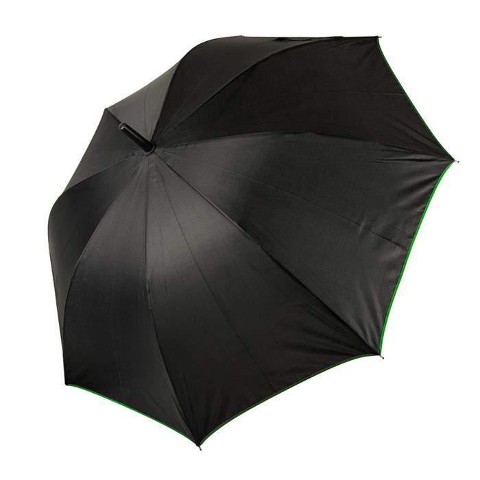 Зонт-трость BACK TO BLACK, черный, зеленый