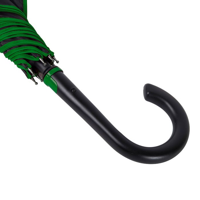Зонт-трость BACK TO BLACK, черный, зеленый