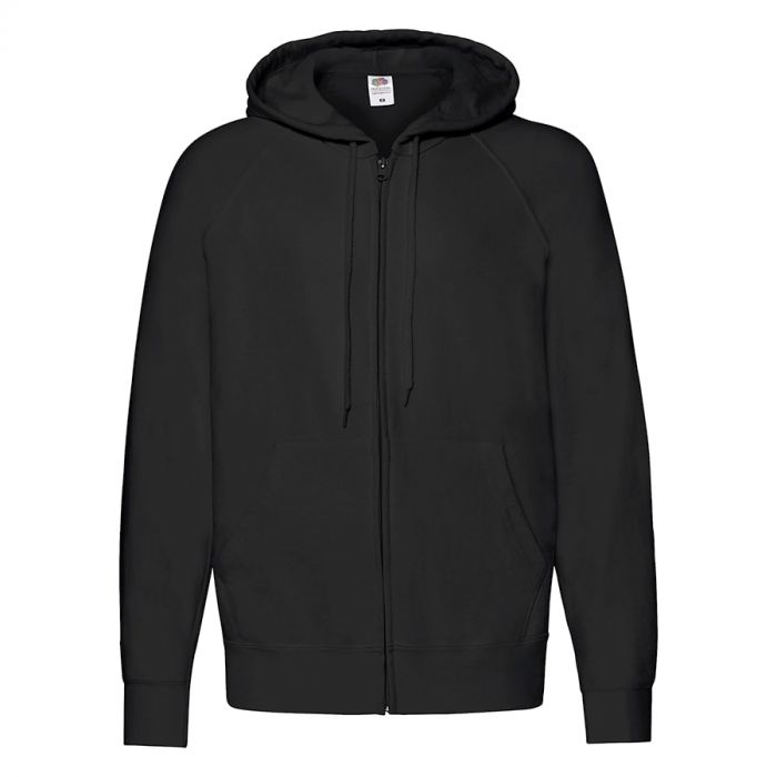 Толстовка без начеса LIGHTWEIGHT HOODED SWEAT JACKET 240, черный