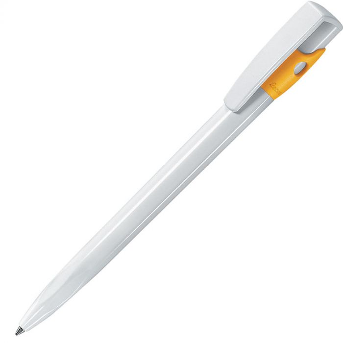 Ручка шариковая KIKI, белый, ярко-желтый