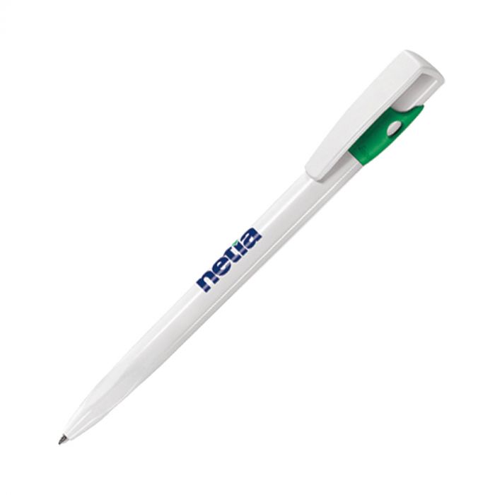 Ручка шариковая KIKI, белый, ярко-зеленый