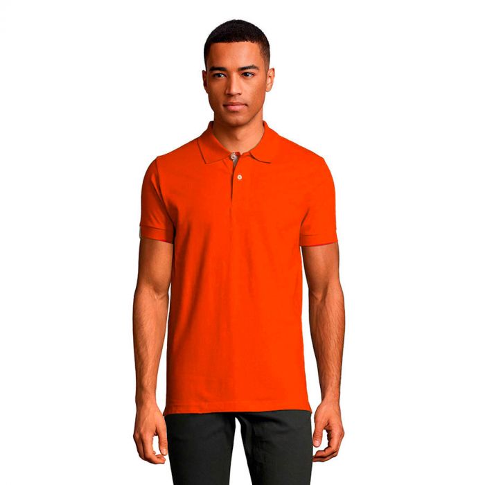 Рубашка поло мужская PORTLAND MEN 200, оранжевый, серый