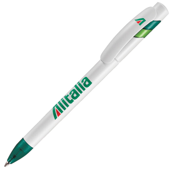 Ручка шариковая MANDI, зеленый, белый