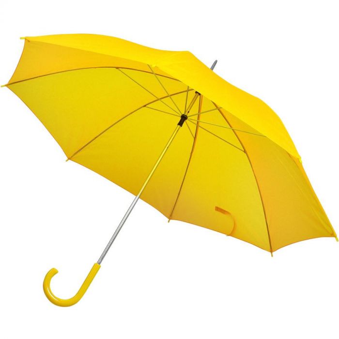 Зонт-трость с пластиковой ручкой, желтый