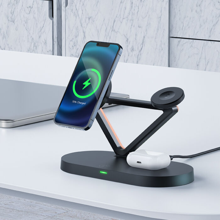 Беспроводное ЗУ ACEFAST E9 desktop 3-in-1 wireless charging holder