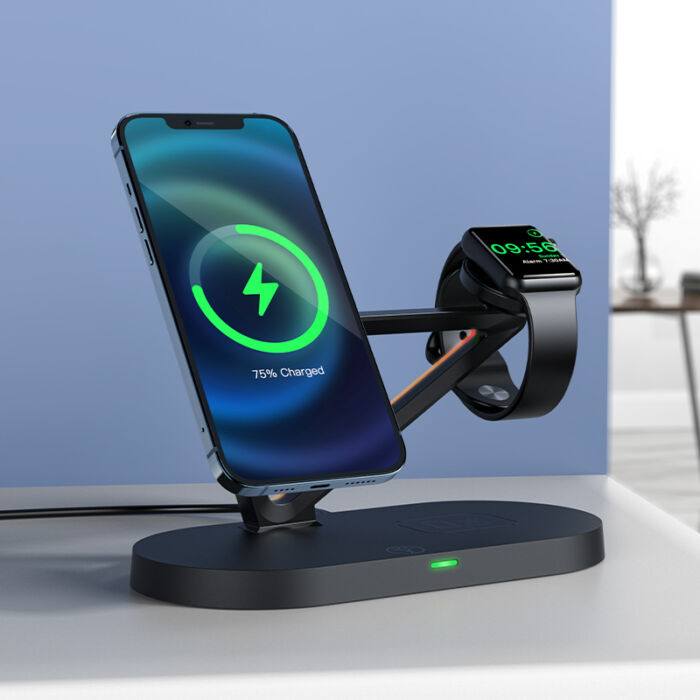 Беспроводное ЗУ ACEFAST E9 desktop 3-in-1 wireless charging holder