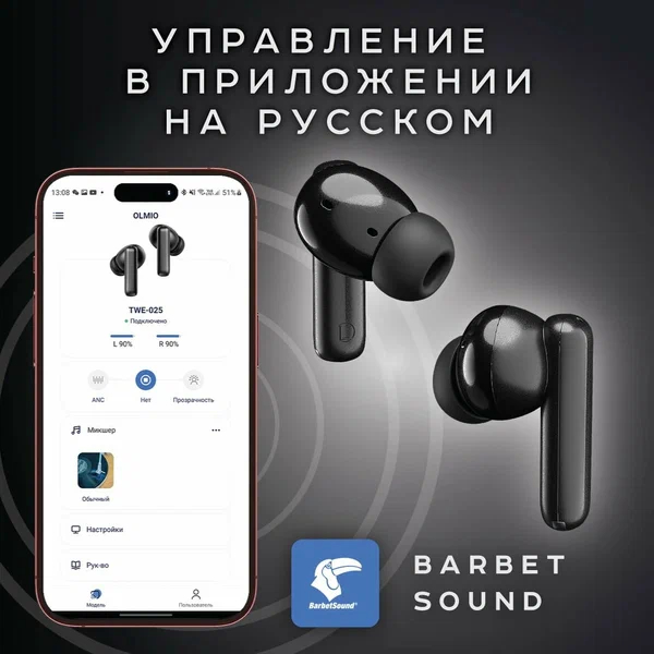 Наушники True Wireless Olmio TWE-25