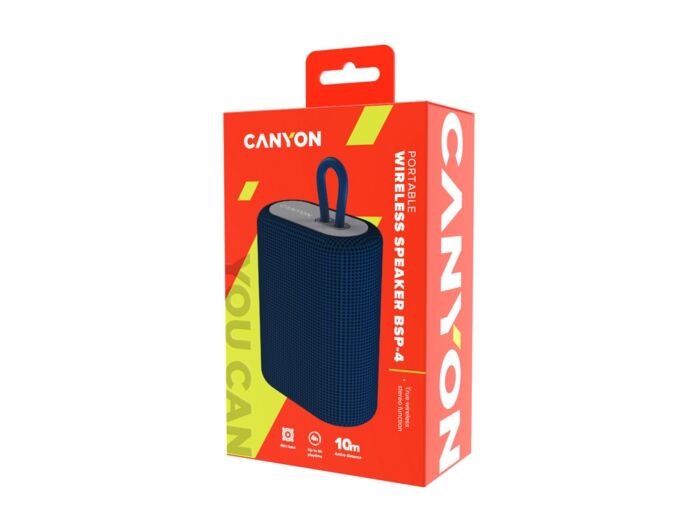 Портативная беспроводная колонка Canyon BSP-4, 5W, 1200mAh, синяя