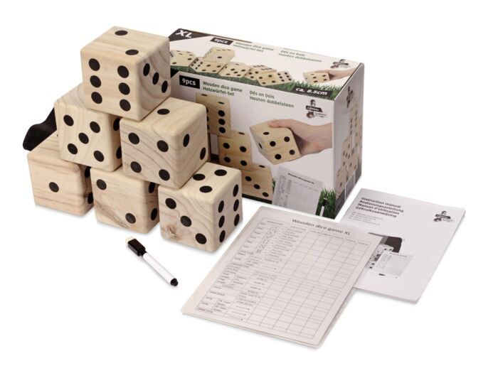 Деревянная игра в кости, XL Dice, натуральный