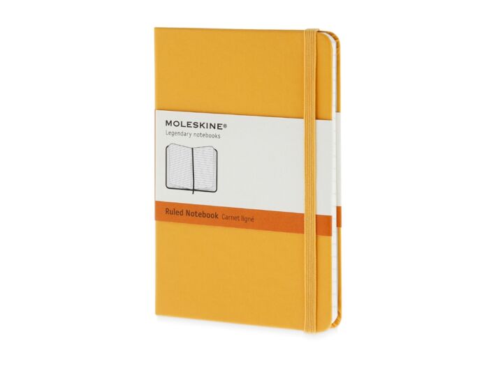 Записная книжка Moleskine Classic (в линейку) в твердой обложке, Pocket (9x14см), оранжевый