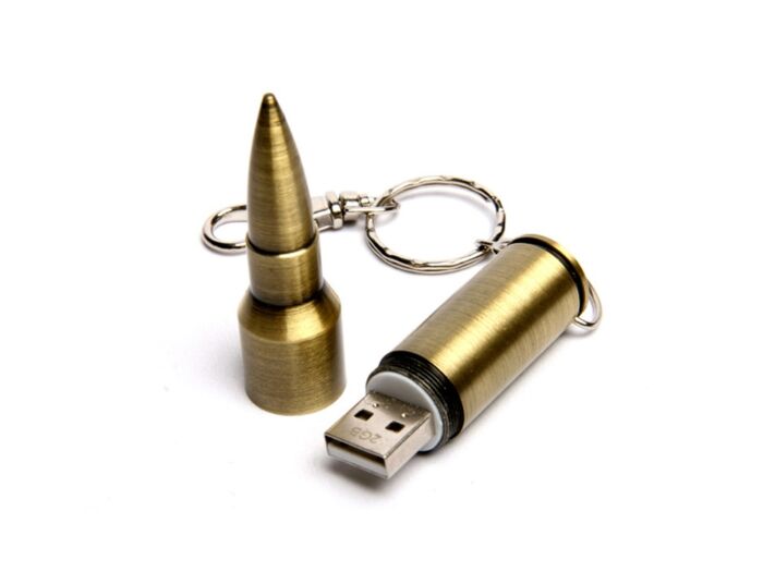 USB 2.0- флешка на 64 Гб в виде патрона от АК-47, бронзовый