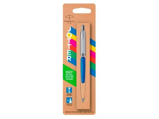 Ручка шариковая Parker Jotter Originals в эко-упаковке, синий/серебристый