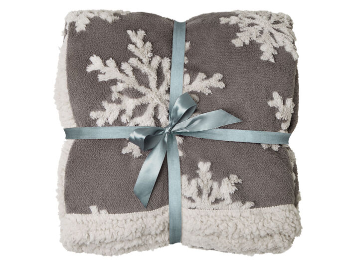 Плед Snowflake новогодний с капюшоном, серый