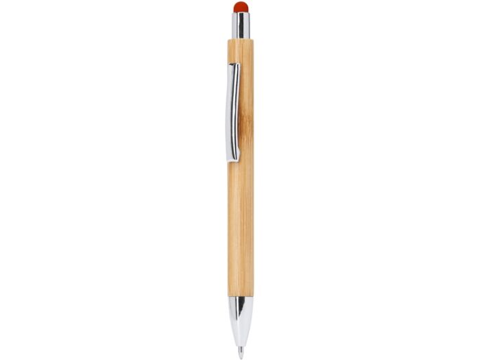 Ручка шариковая PAMPA с цветным стилусом, натуральный/красный