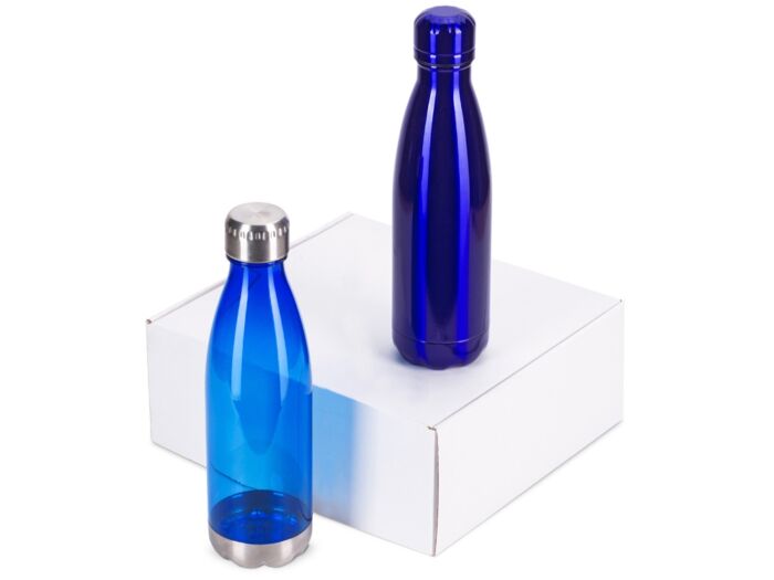 Подарочный набор с термосом и бутылкой Bottle set, синий