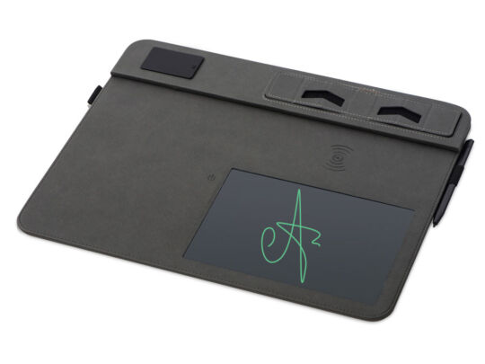 Многофункциональный коврик для мыши Multi Pad с беспроводной зарядкой и LCD экраном, 10 Вт, черный