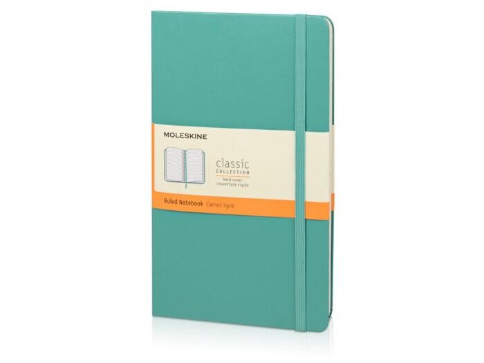 Записная книжка Moleskine Classic (в линейку) в твердой обложке, Large (13х21см), морская волна