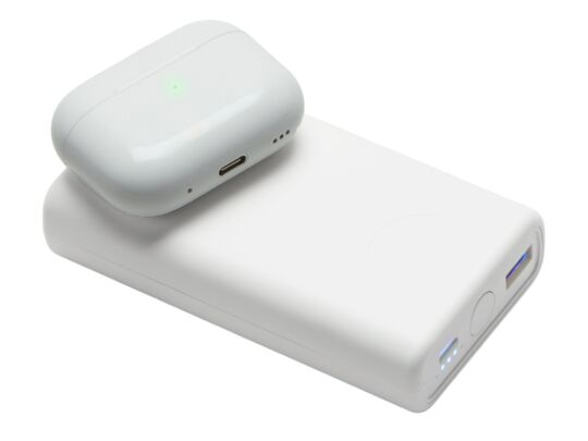 Внешний беспроводной аккумулятор 2-в-1 с функцией зарядки Apple Watch, QC/PD AtomIQ, 10000 мАч, белый