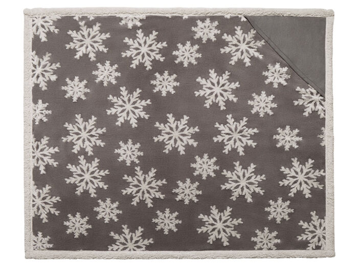 Плед Snowflake новогодний с капюшоном, серый