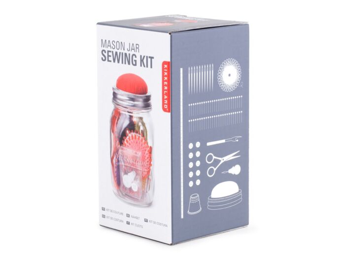 Швейный набор в банке Sewing Kit, прозрачный, разноцветный