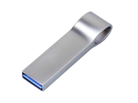 USB 2.0-флешка на 512 Мбайт с мини чипом и боковым отверстием для цепочки, серебристый