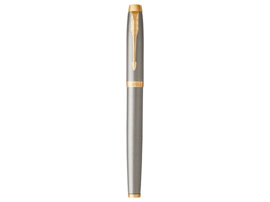 Ручка роллер Parker IM Core Brushed Metal GT, серый/черный/золотистый