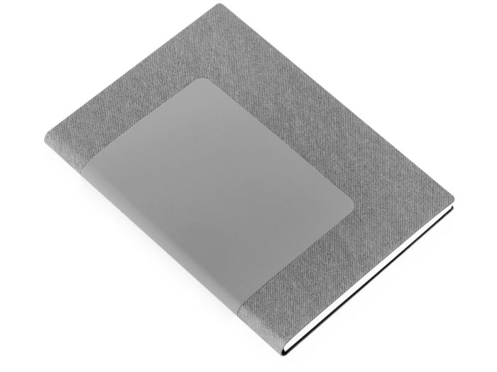 Бизнес блокнот Supreme с вставкой из софт-тача, гибкая обложка, 128 листов, серый
