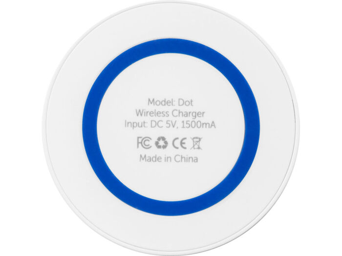 Беспроводное зарядное устройство Dot, 5 Вт, белый/синий