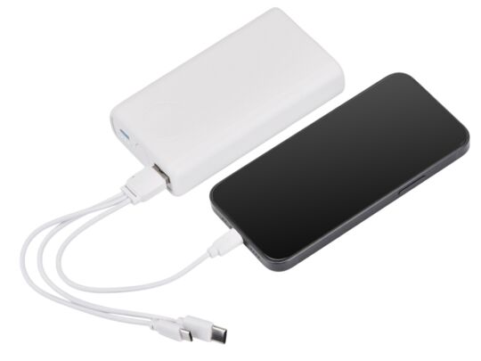 Внешний беспроводной аккумулятор 2-в-1 с функцией зарядки Apple Watch, QC/PD AtomIQ, 10000 мАч, белый