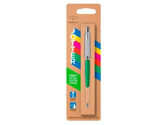 Ручка шариковая Parker Jotter Originals в эко-упаковке, зеленый/серебристый
