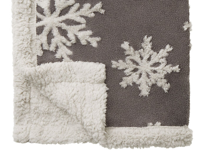 Плед Snowflake новогодний с капюшоном, серый