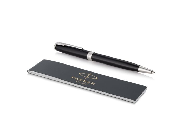 Ручка шариковая Parker Sonnet Core Black Lacquer CT, черный/серебристый